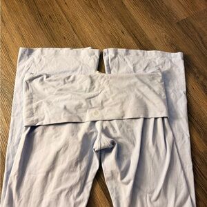 PINK Victoria's Secret Light Blue Fold-Over Waist Boot Cut Pants